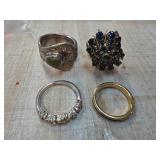 Rings Featuring Potential Emeralds and Other Stone