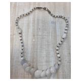 Beaded Necklace with White and Translucent Stones