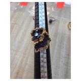 Amethyst and Gold-Tone Statement Ring