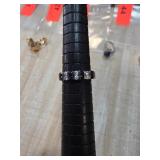 Sterling Silver Sapphire and Clear Stone Ring
