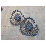 Blue Rhinestone Decorative Clips