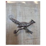 Sterling Silver Roadrunner Brooch with Stamped Det