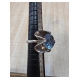 Sterling Silver Ring with Blue Topaz Accent