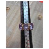 14K Gold Ring with Lavender Gemstones