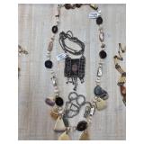 Multi-Element Necklace and Beaded Pendant Necklace