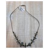 Silver and Jade Beaded Necklace with Clasp