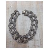 Sterling Silver and Marcasite Chain Link Bracelet