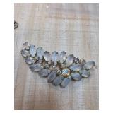 Gold-Tone Brooch with Opalescent and Aurora Boreal
