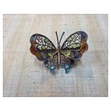 1950s Italian Plique-a-Jour Butterfly Brooch in 80