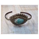 Sterling Silver Cuff Bracelet with Turquoise Stone
