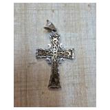 Sterling Silver Filigree Cross Pendant with Bail