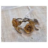 Sterling Silver Floral Earrings Gold-Tone