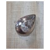 Sterling Silver Brooch with Teardrop Crystal Accen