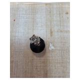 Sterling Silver and Onyx Pin
