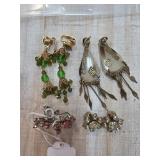 Vintage Costume Earrings: Clip-On and Dangle Style