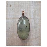 Copper Pendant With Oval Translucent Stone