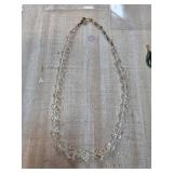 Beaded Clear Crystal Necklace with Graduated Facet