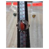 Sterling Silver Ring With Coral Stone