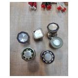 Six Silver-Plated Inlay Knob Handles