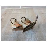 Gold-Tone Enamel Floral Brooch Pin