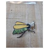 Sterling Silver Bee Brooch with Enamel Details