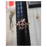 14kt Gold Diamond and Ruby Ring