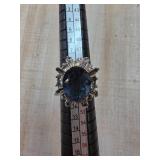 18K HGE Ring with Missing Stones and Blue Centerpi