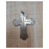 Sterling Silver Cross Pendant with Engraved Detail