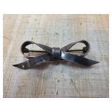Sterling Silver Bow-Shaped Brooch Pin
