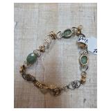 Gold-Filled Bracelet with Jade Accents
