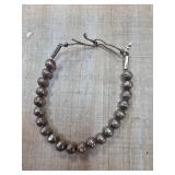 Sterling Silver Beaded Necklace with Hook Clasp