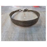 Engraved Hmong Tribal Bracelet in Silver Tone