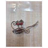 Van Dell Gold-Filled Sterling Silver Floral Brooch