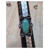 Sterling Silver Turquoise Ring with Decorative Scr