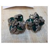 Art Deco Silver Earrings With Marcasite and Chryso