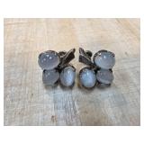 Sterling Silver Moonstone Clip-On Earrings