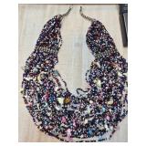 1980s Multicolored Beaded Statement Necklace