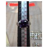 Sterling Silver Ring with Amethyst Stone