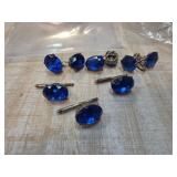 Antique Cufflink Set with Blue Stones
