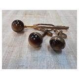 Pioneer Tie Clip and Cufflinks Set with Brown Acce