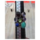 Sterling Silver Multi-Stone Cocktail Ring