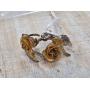 Sterling Silver Floral Earrings Gold-Tone