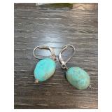 Sterling Silver Earrings with Turquoise Beads