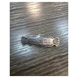 Sterling Silver Decorative Brooch with Floral Moti