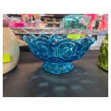 LE Smith Glass Pedestal Bowl with Scalloped Edge