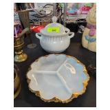 White Ceramic Soup Tureen and Divided Platter