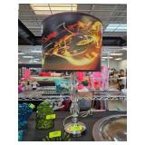 Metal and Crystal Lamp with Colorful Shade