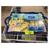 Painted Ceramic Judaica Serving Tray by Jessica