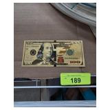 Gold-Toned Decorative $100 Bill