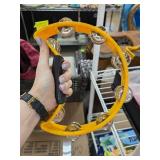 Yellow Half-Moon Tambourine with Plastic Handle